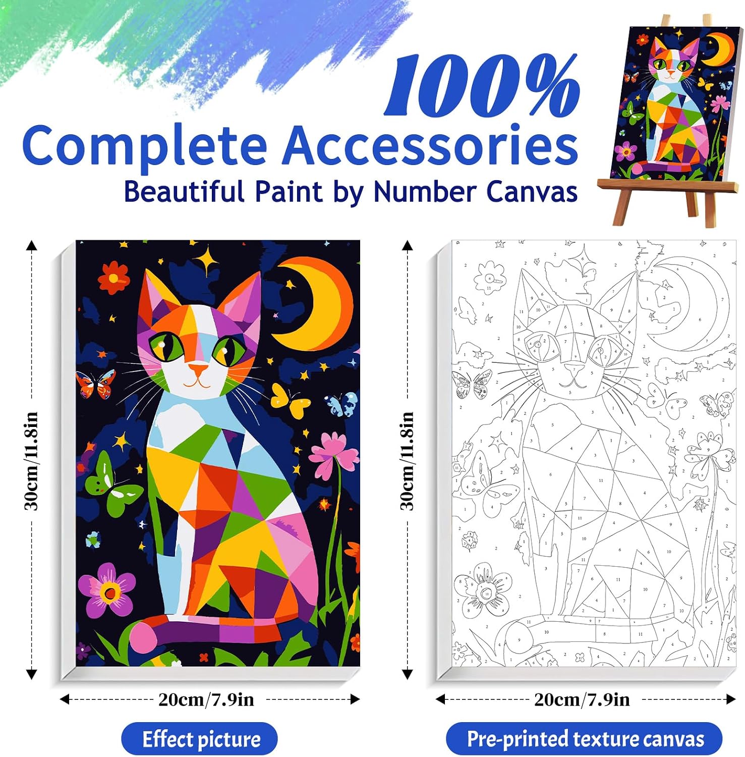 ZTOTZ Framed Paint by Numbers Kit for Adults Teens Cat image 2