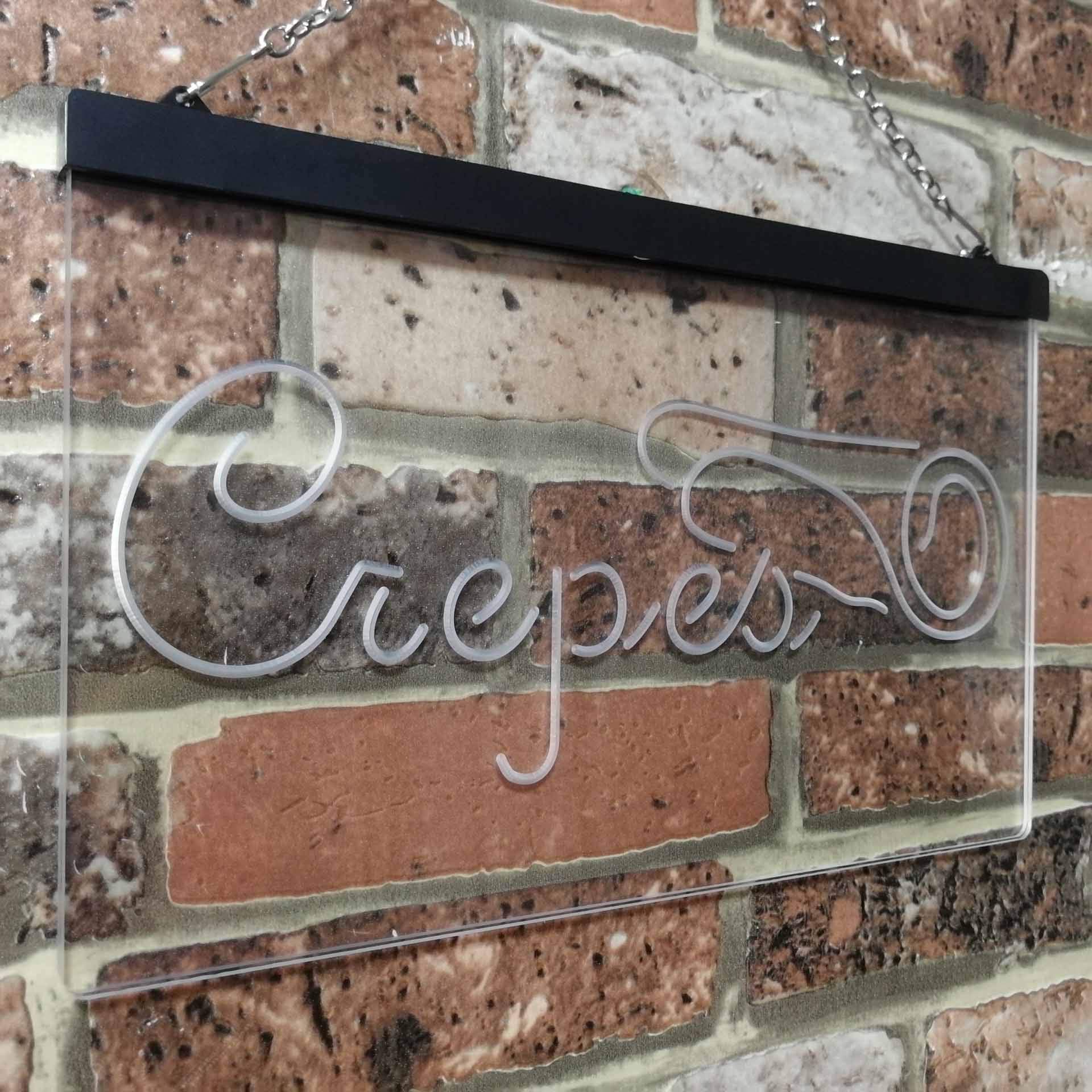 ADVPRO Crepes Restaurant Dual Color LED Enseigne Lumineuse Neon Sign Vert et Jaune 400 x 300mm st6s43-i3481-gy