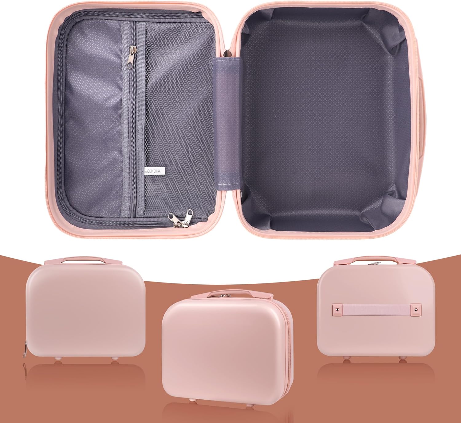 Portable Makeup Case 14inch Cosmetic Case Travel Toiletry Hand Luggage Carrying Case - Image 4