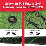 Pocket Hose Ballistic Double UV 25 FT Jardin extensible Hose, Comme vu sur TV | Manchon anti-brouillard renforcé avec fibre pare-balles, 360° pivotement pocket connecteur pivot, conception compacte légère