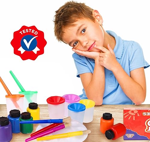 Vista 28 de J MARK Juego completo de pintura de dedos lavable para niños, herramientas de pintura de esponja, almohadilla de pintura para dedos grandes