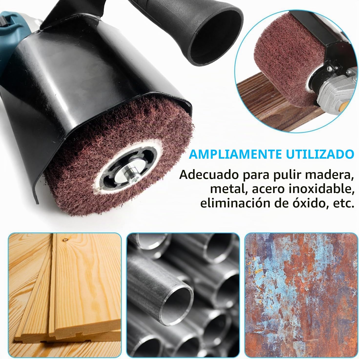 MáQuina Pulidora de Pulido, Muela Abrasiva M10 Amoladora Angular Multifuncional Accesorios de Molienda, Kit de Pulidora de Lijadora EléCtrica de Mano para Metal, Acero Inoxidable, PláStico, Madera