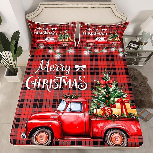 Miniatura 8 de Erosebridal Juego de sábanas de Navidad tamaño King, juego de sábanas de reno de Navidad para niños, adolescentes y adultos, sábanas de Feliz