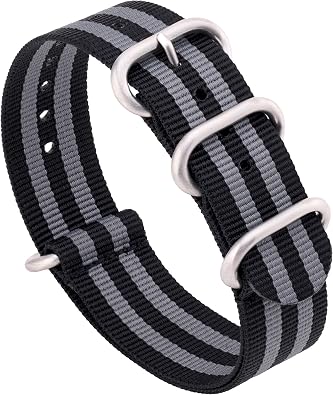 Benchmark Nylon Watch Band - One Piece Waterproof Ballistic Nylon - Slip Through Military Watch Strap for Men & Women - Choice of Color & Width - 18mm, 20mm or 22mm