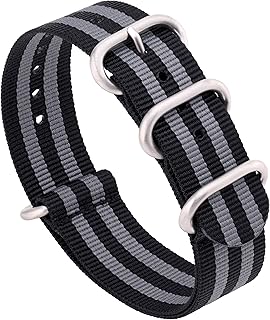 Benchmark Nylon Watch Band - One Piece Waterproof Ballistic Nylon - Slip Through Military Style Zulu Watch Strap for Men & Women - Choice of Color & Width - 18mm, 20mm or 22mm