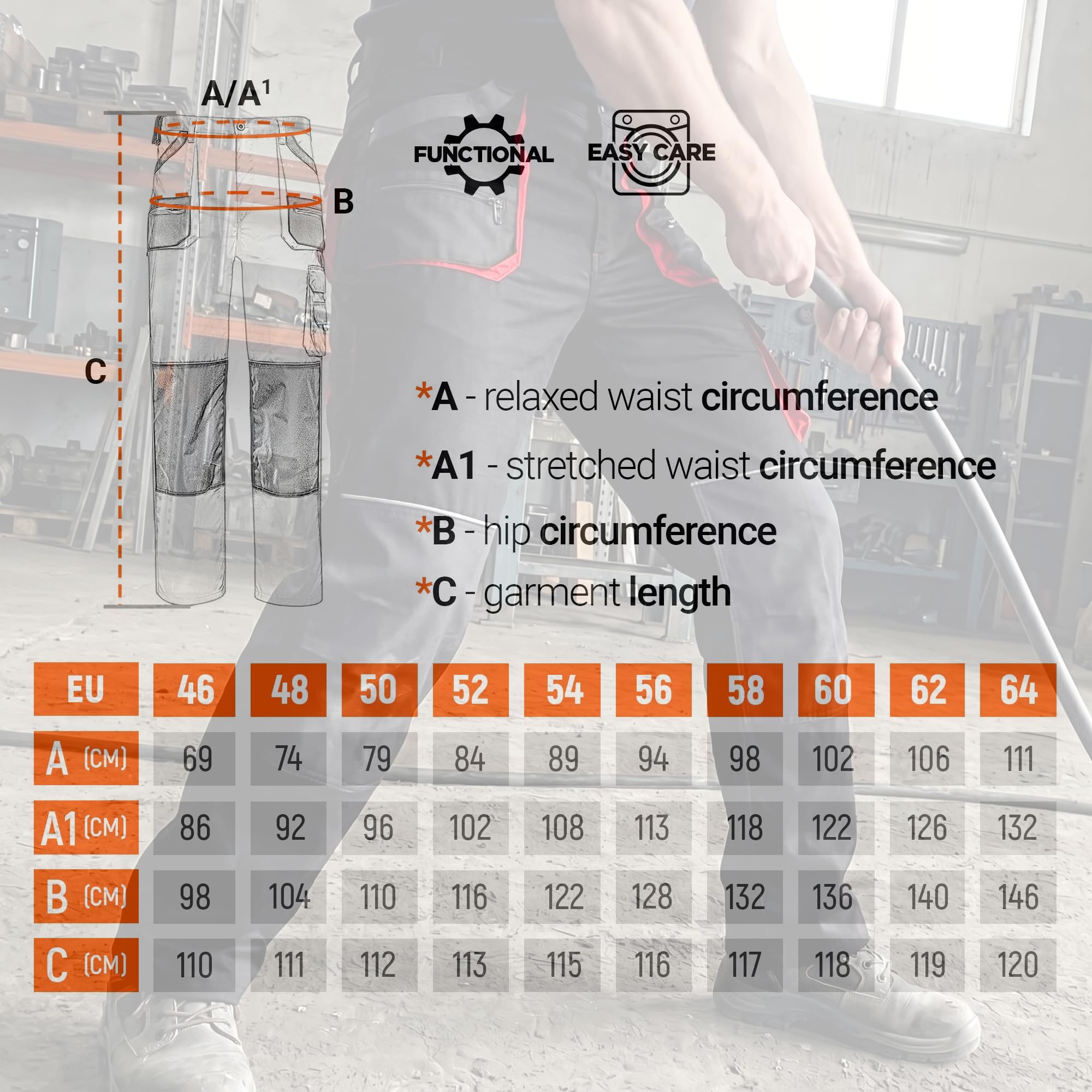 Stenso Pantalones de utilidades de Trabajo Hombres