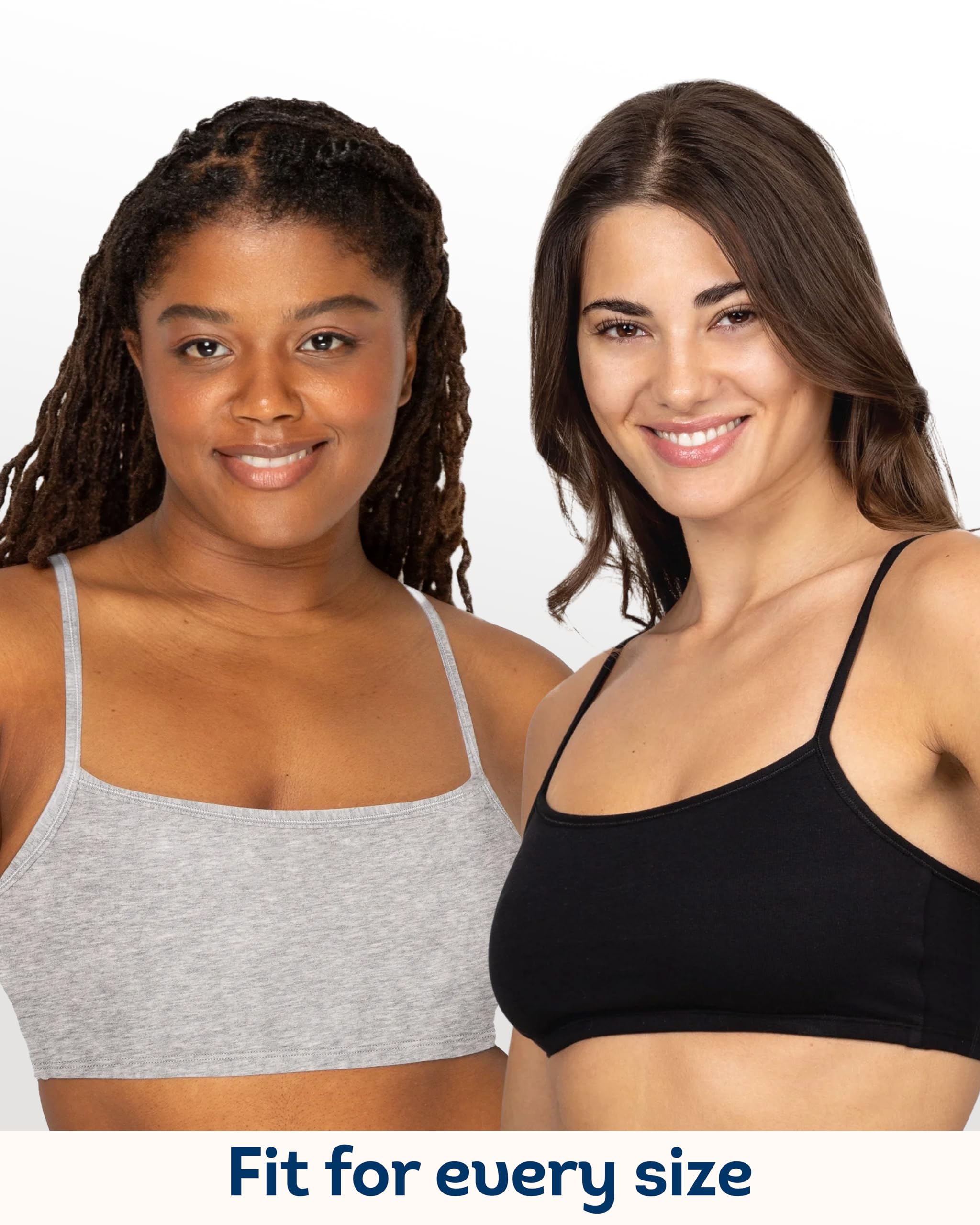 Fruit of the Loom Spaghetti Strap Cotton Pull Over Sports Bra Sujetador Deportivo Mujer (Pack de 6)