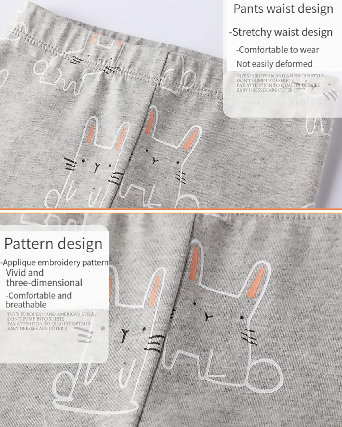 KISSOURBABY Girls Toddlers' Leggings Fashion Stretch Pants Comfortable Bottoms - Image 4