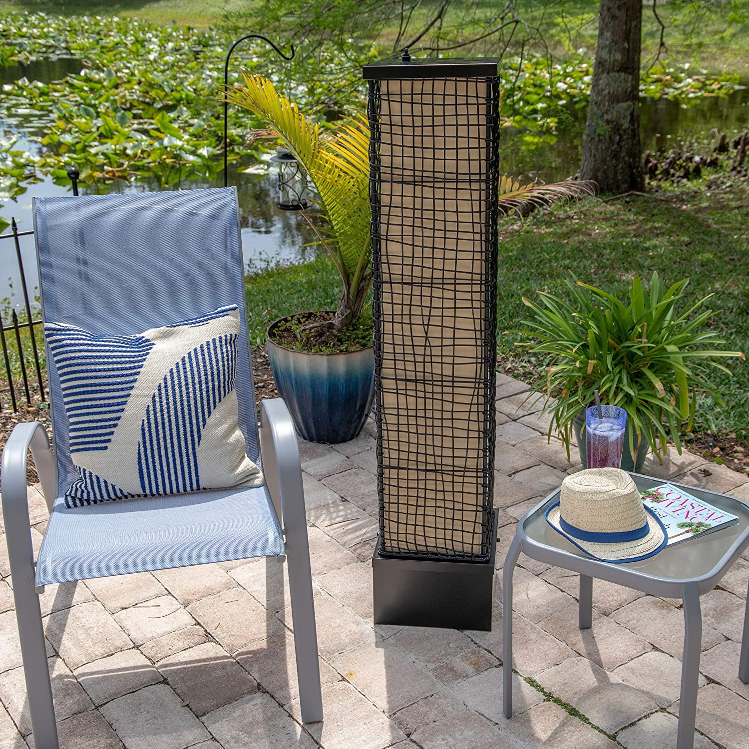 Kenroy Home 32250BRZ Trellis Outdoor Floor Lamp with Black Finish