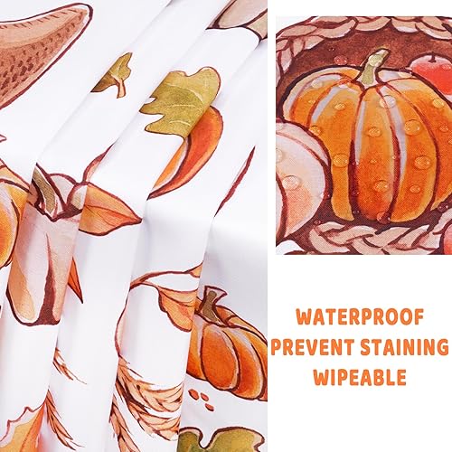 Miniatura 5 de Yinhua Mantel rectangular de otoño de Acción de Gracias, mesa rectangular de cosecha de otoño, calabaza, regalo ideal de 60 x 84 pulgadas