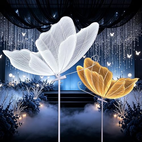 2pcs Butterfly LED Floor Lamp, Adjustable Height Rotating Butterfly Aisle