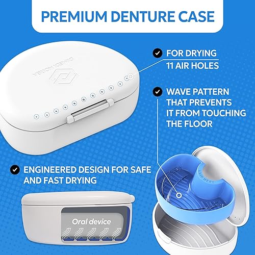 Miniatura 4 de Estuche de almacenamiento de dentaduras  Taza higiénica y protectora para el baño de dentadura  Contenedor de retención dental de ortodoncia apto