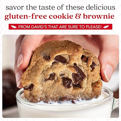 Miniatura 6 de David's Cookies Galletas y brownies de chispas de chocolate sin gluten - Postres gourmet de panadería ideales para un delicioso regalo de comida