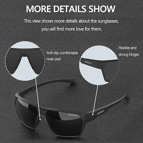 Miniatura 6 de Gafas de sol polarizadas deportivas para hombres y mujeres, marco irrompible, conducción, pesca, ciclismo, correr, béisbol, protección UV