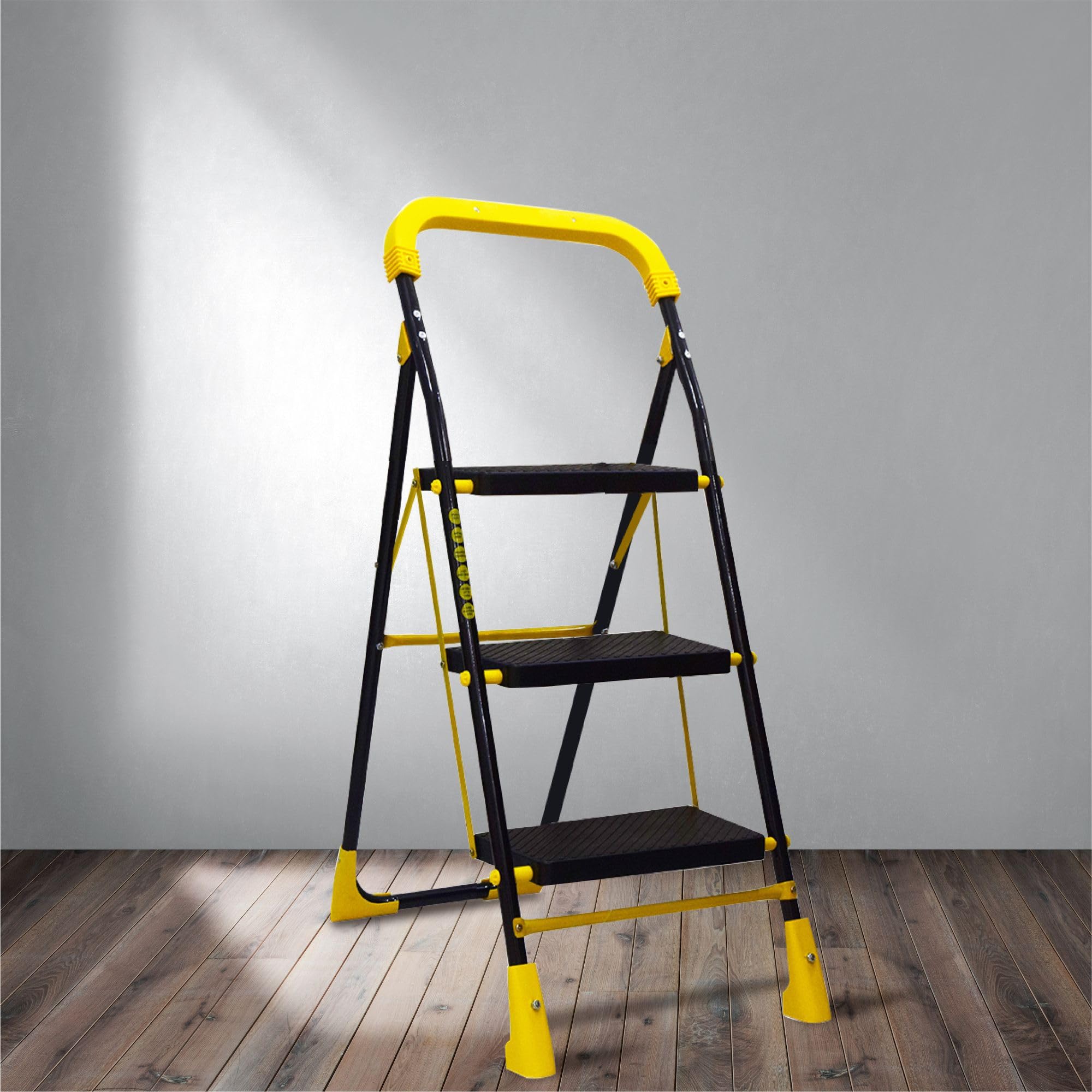 TRENDY Carbon Steel Cameo 6 Step Heavy Duty Foldable Step Ladder With Anti-Skid Shoes And Extra Strong Wide Steps (Yellow & Black) (B0DHD9NG8M) Amazon Price History, Amazon Price Tracker