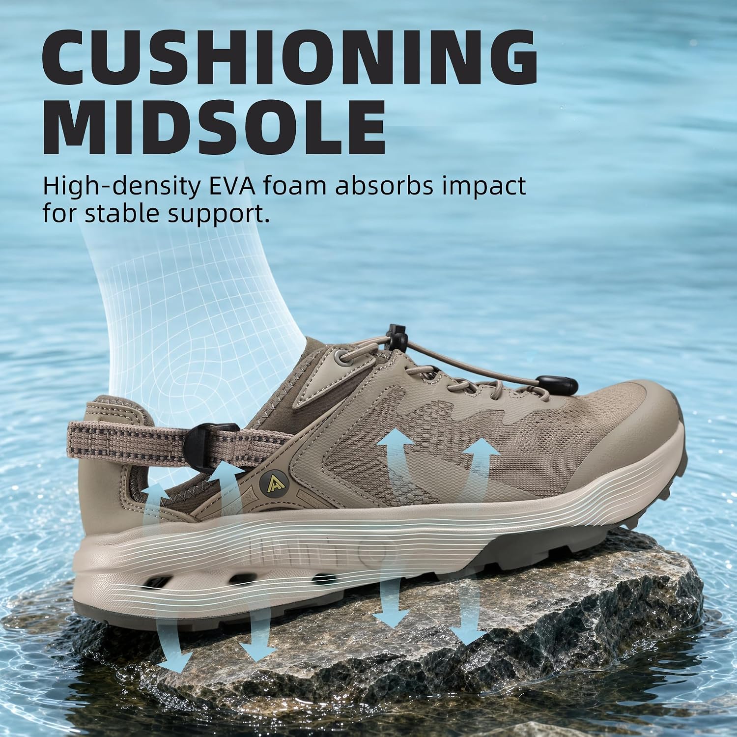 HUMTTO Men's Amphibious Water Shoes Closed Toe Hiking Sandals Non-Slip Quick Dry Outdoor Athletic Shoes for River Trekking Beach