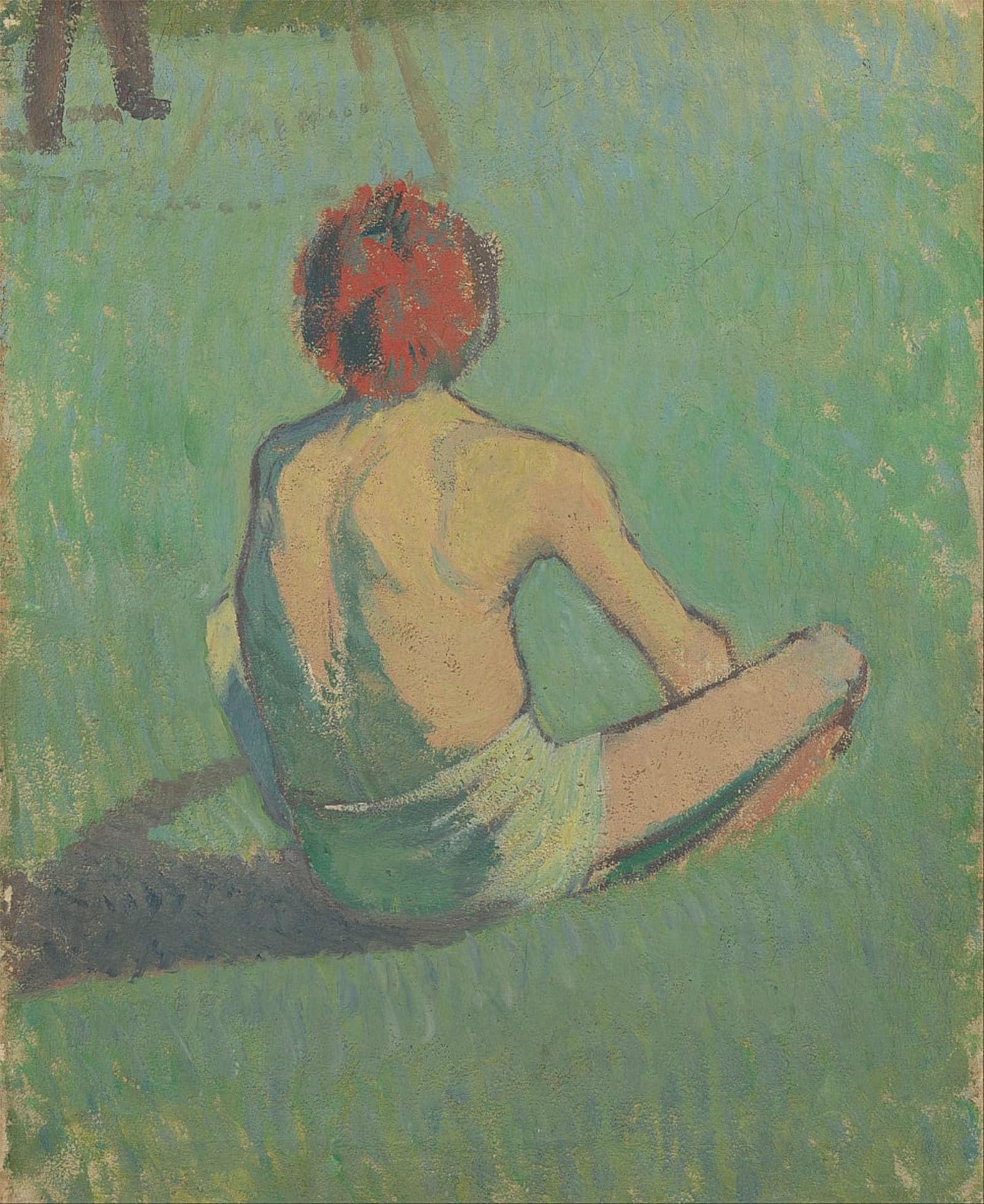 POSTERIIk Vintage Print Pop Art Landscape Artwork Boy Sitting in the Grass by Emile Bernard Art Prints for Office Home Decor 60x90cm
