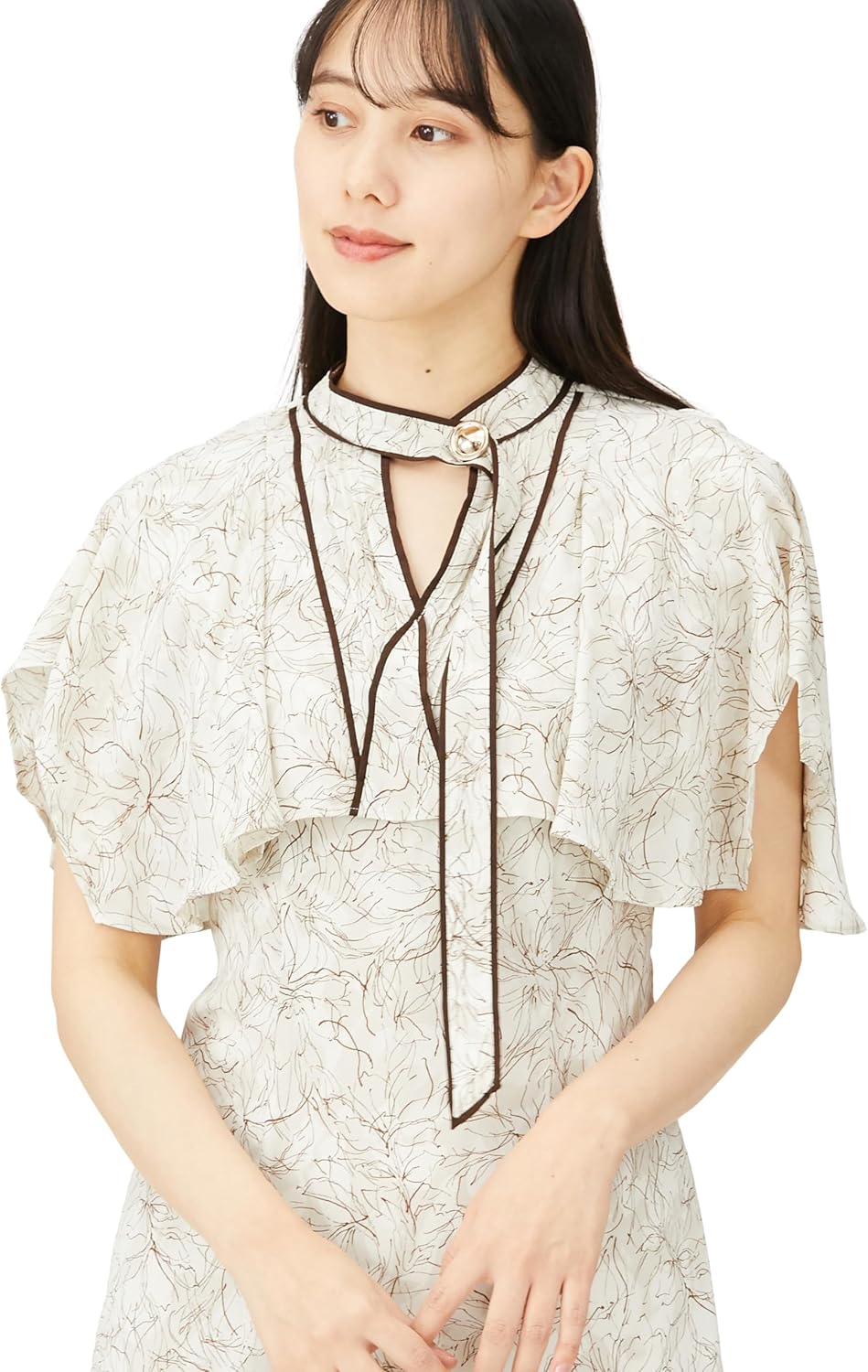 Amazon.co.jp: [スナイデル] ケープフリルパイピングプリントワンピ 