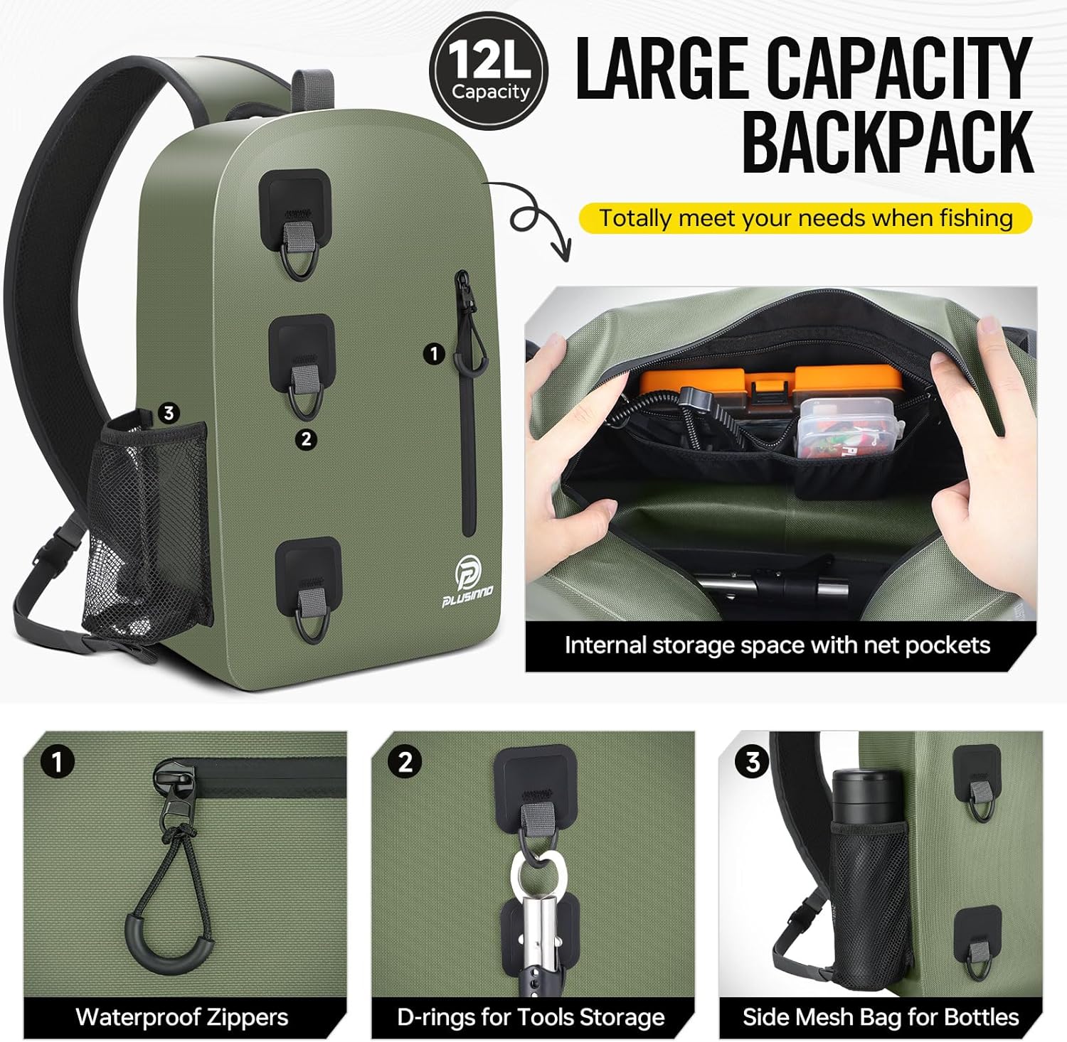 Rod Holder Fishing Bag With Cooler Pocket Fishing Rod 51L Fishing