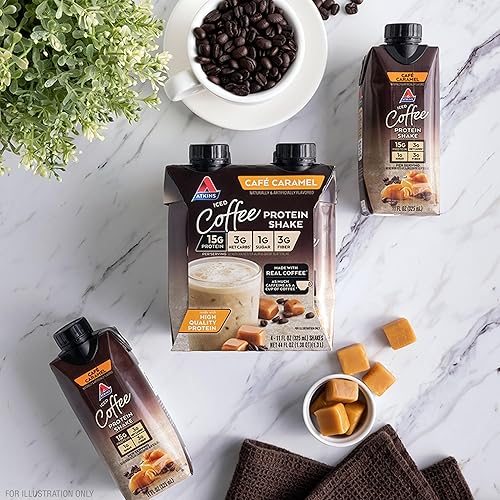 Vista 34 de Atkins - Batido proteico de café con leche helado, 0.53 onzas de proteína, bajo índice glucémico, 0.11 onzas de carbohidratos netos, 0.03 onzas