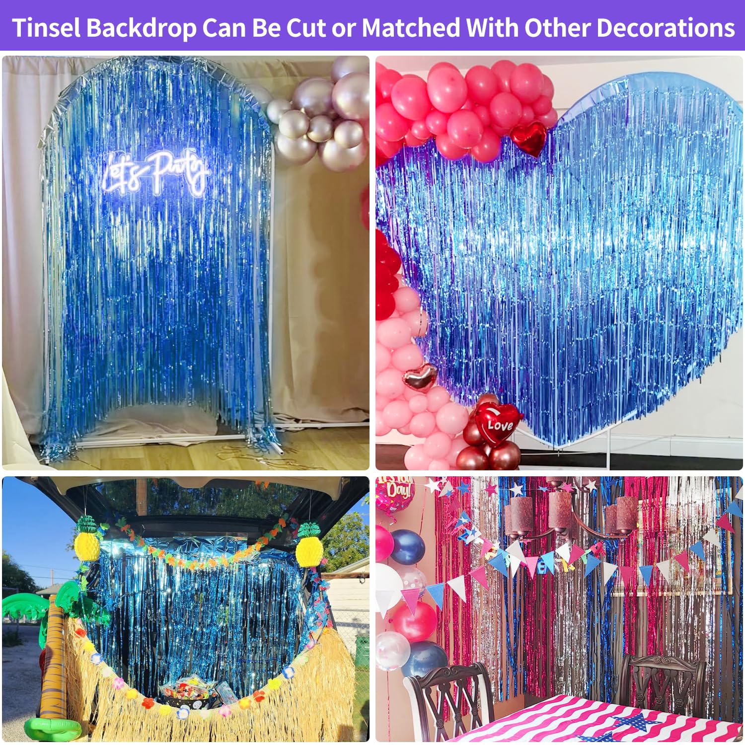 Blue Fringe Backdrop - Birthday Party Decorations -5 Blue Fringe Backdrop - Birthday Party Decorations -5
