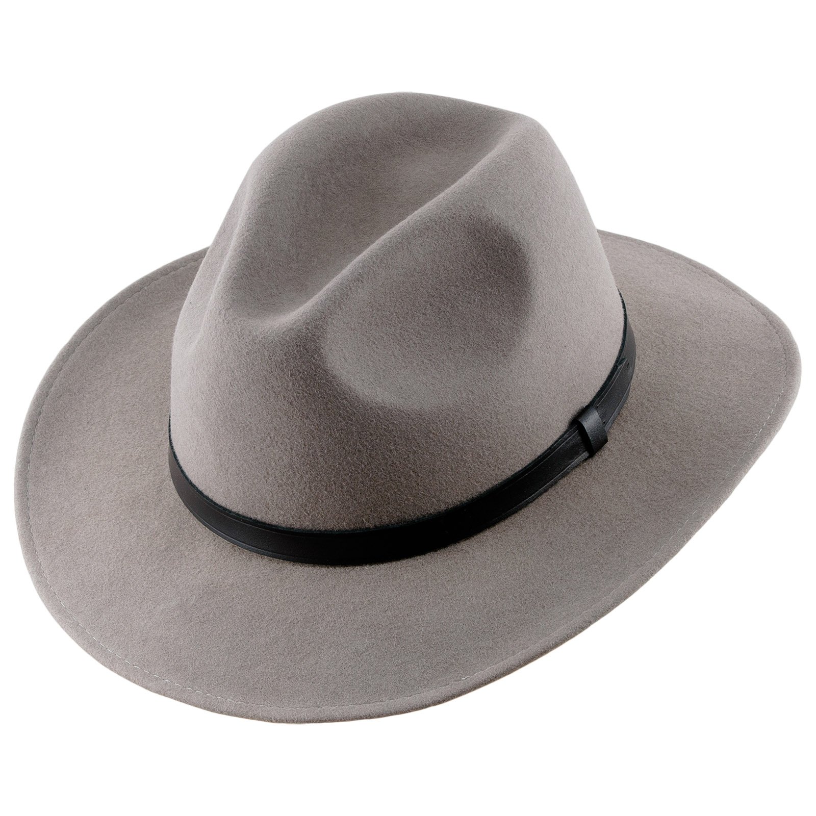 Sterkowski - Cappello Fedora a tesa larga in feltro di lana rossa