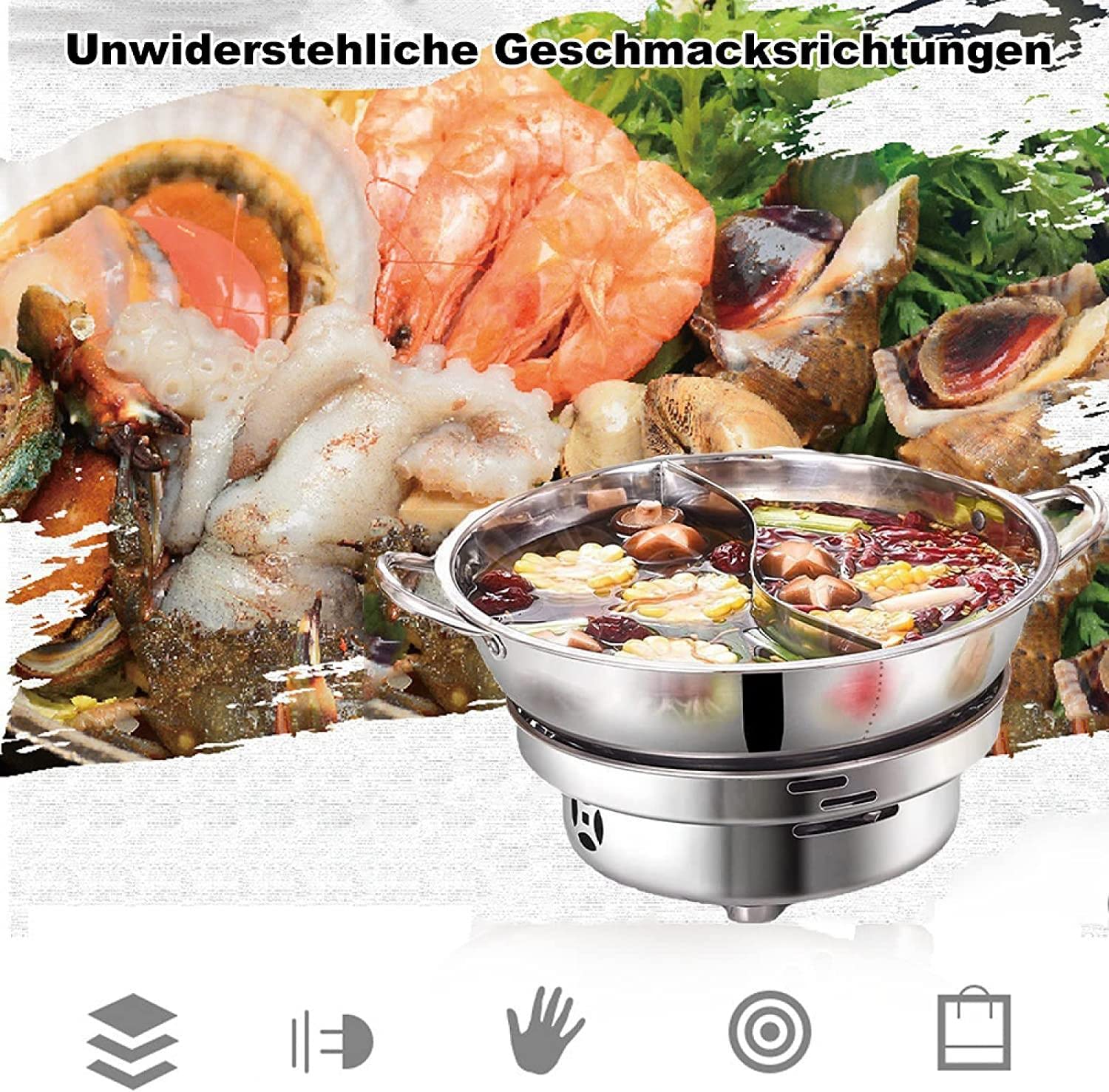 Spirituskocher 2-flammig, Tragbare Spirituskocher Für Innenräume Mit Mandarinententopf, Rostfreier Stahl Campingkocher, Kein Strombedarf Geeignet Für Indoor Und Camping
