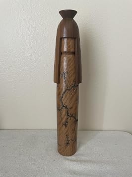 Handcrafted Wooden Doll with Lichtenberg Pattern, 14 Inch Decorative Miniature, Dollhouse Accessory, D59