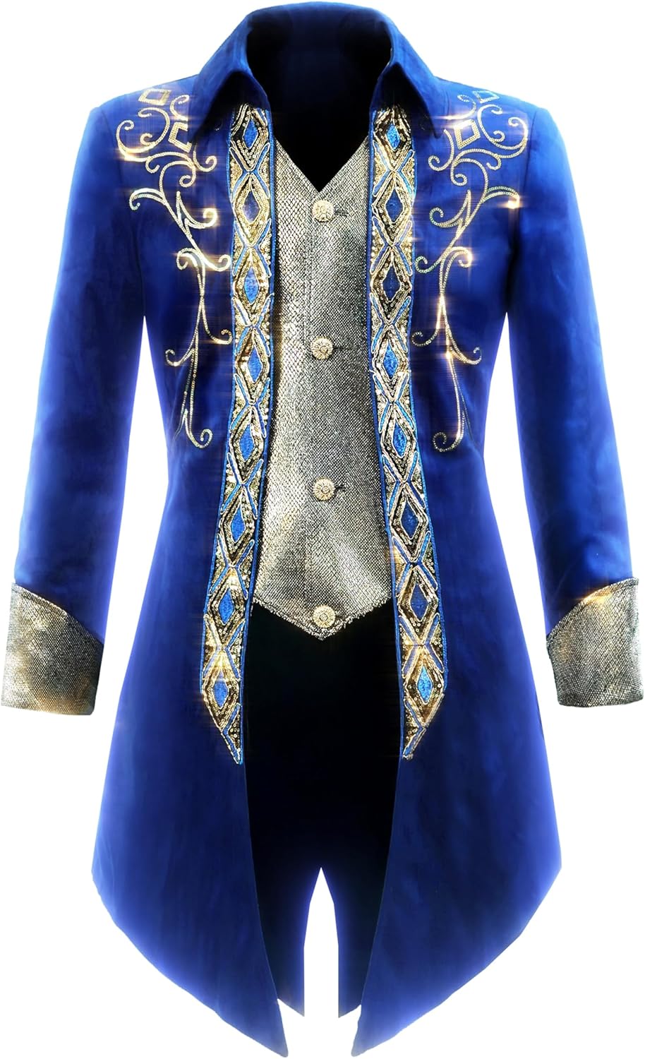 AIBEIX Mens Steampunk Medieval Jacket Gothic Victorian Frock Coat Uniform