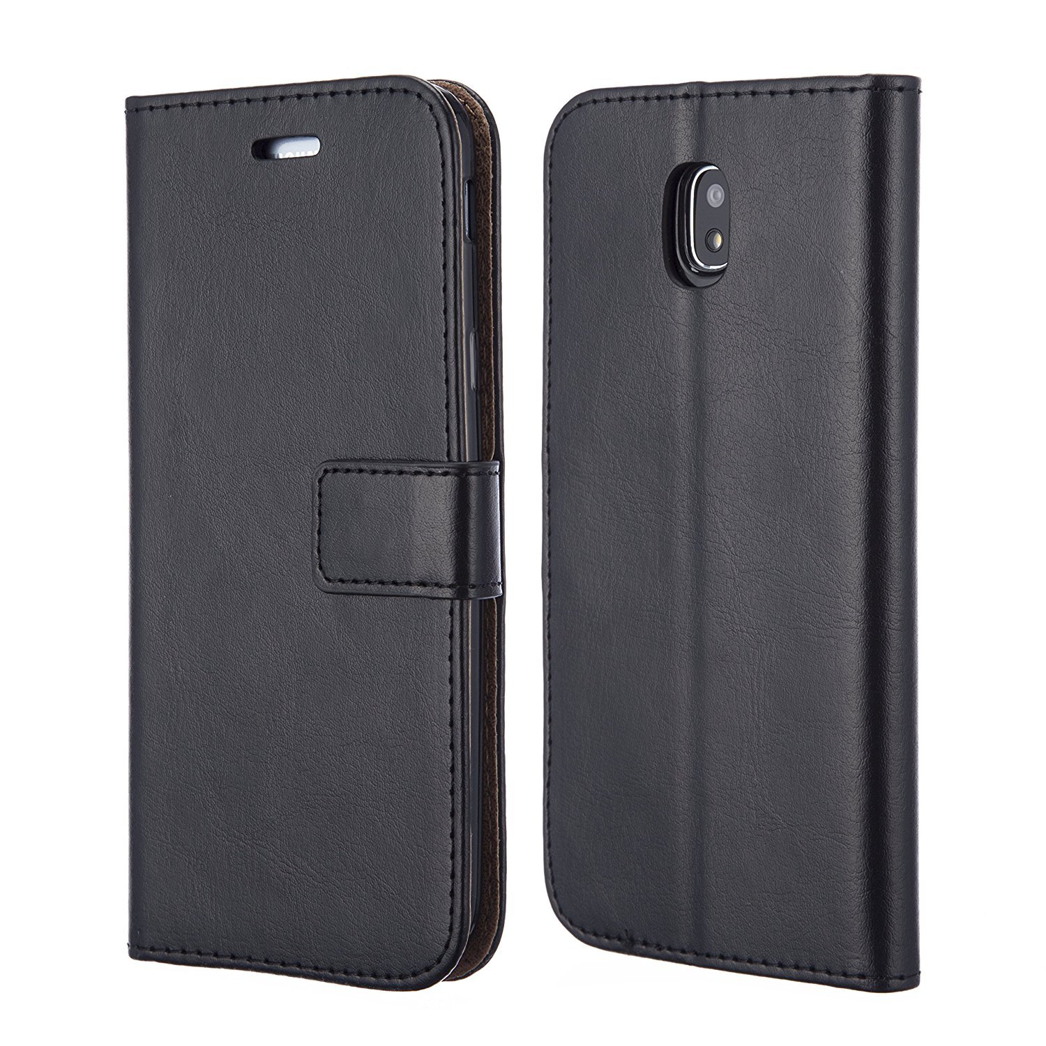 Amaze Uk Galaxy J3 2017 Black Leather Wallet Flip Book