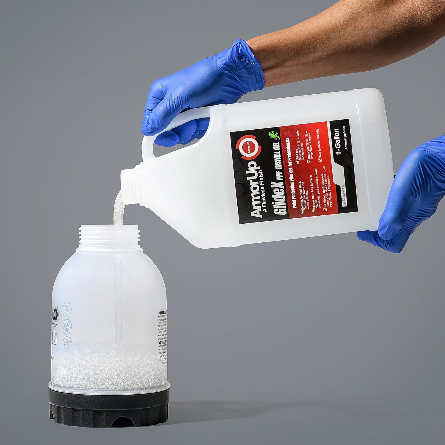 ARMOR UP GlideX PPF Gel (1-Gallon) Paint Protection Film Install & Tack Solution | Stays Moist 2.5+ Hours, Won't Dry Mid-Install | IPA-Free, No Residue When Cured | Ideal for Tricky Spot Installs