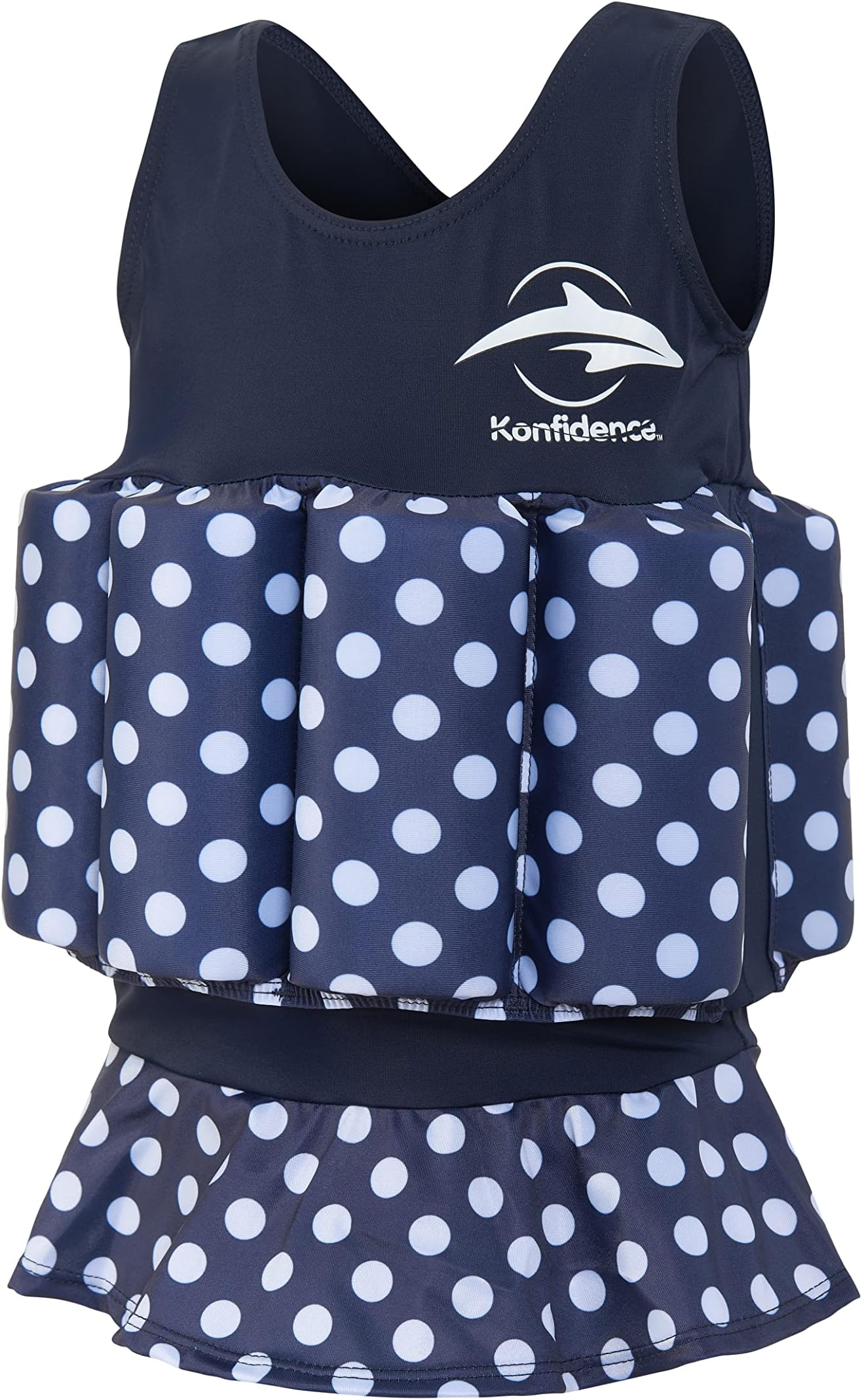 Konfidence Floatsuit, Navy Polka Dot, 2-3 Years