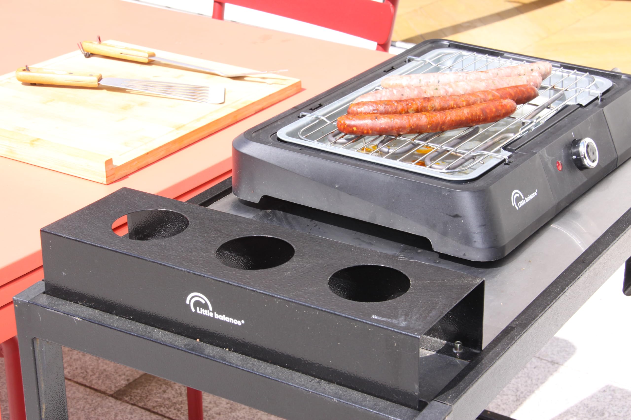 LITTLE BALANCE 8572 BBQ Sun Max, Barbecue elettrico da tavolo, 5-7 persone, superficie XXL, 2200 W, nero