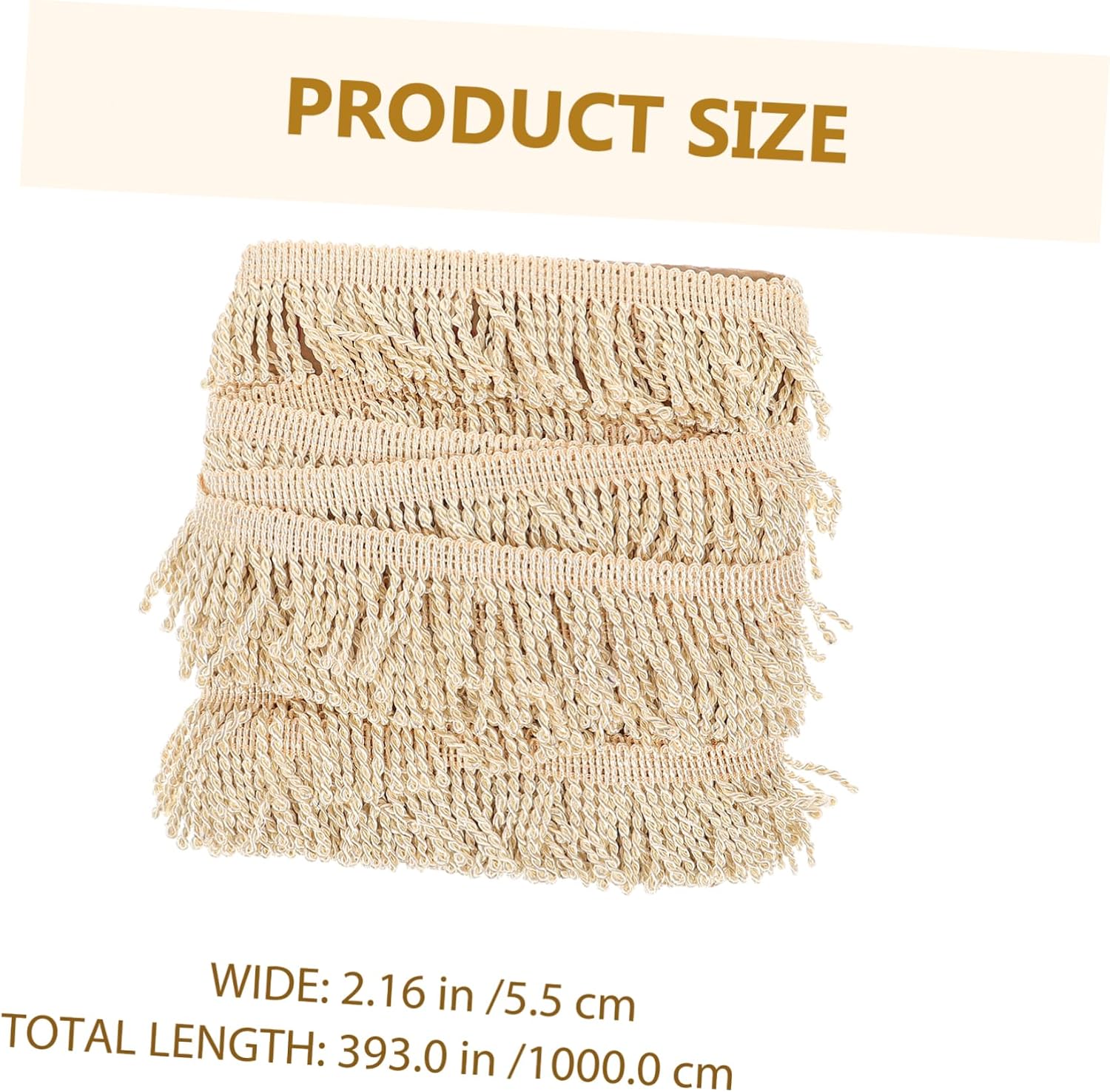 1 Roll Golden Curtain Tassel Fringe Trim for DIY Sewing Decor