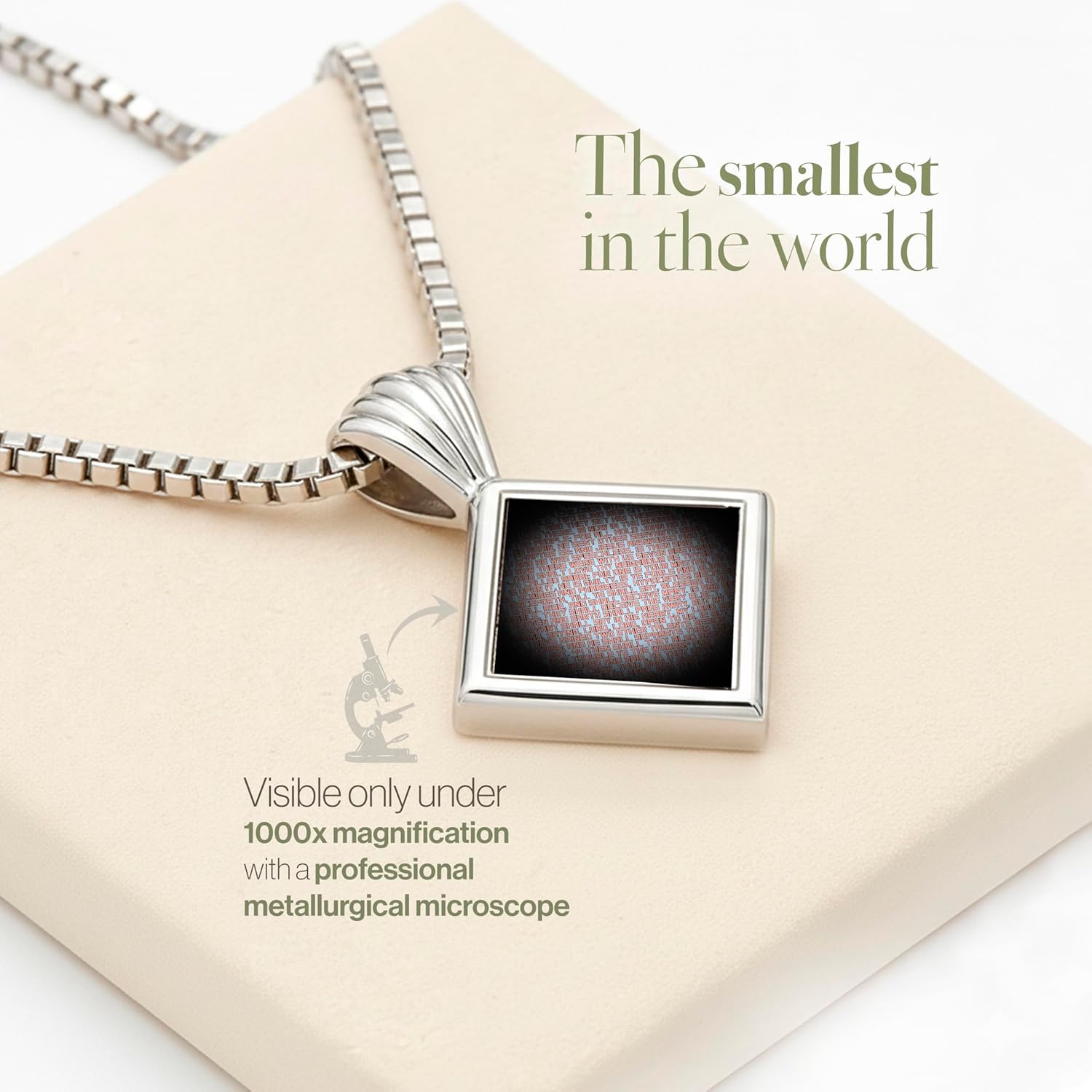 Tiny Christian Pendant with Smallest Nano Bible - on Square Rhombus Necklace for Women with Entire KJV New Testament Holy Scriptures on 0.2" Microchip, Religious Jewelry for Her, 18" Box Chain