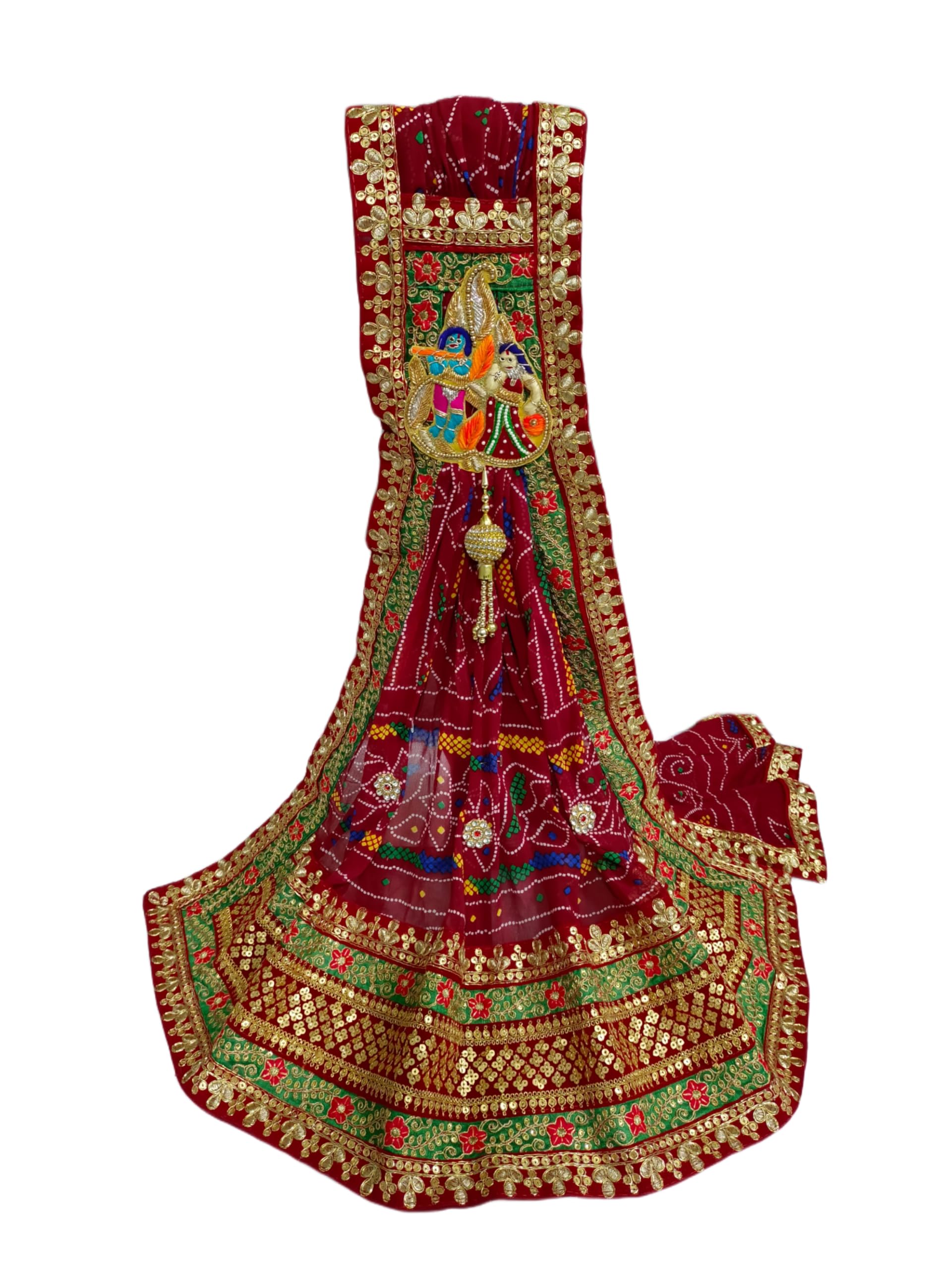 Ranisati Boutique Rajasthani Bandhani Chunri Dupatta - Pure Georgette Odhna with Plated Broach, Pilya Bandhej Dupatta for Women-image-13