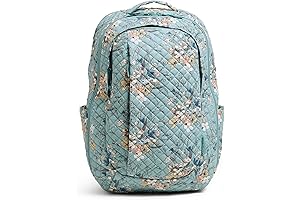 Women's Cotton Large Travel Backpack Travel Bag, Sunlit Garden Sage