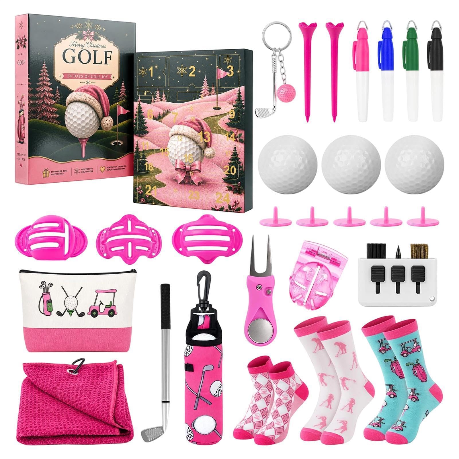 Calendrier de l'Avent Coffret Cadeaux de Golf Balles Tees Marqueurs
