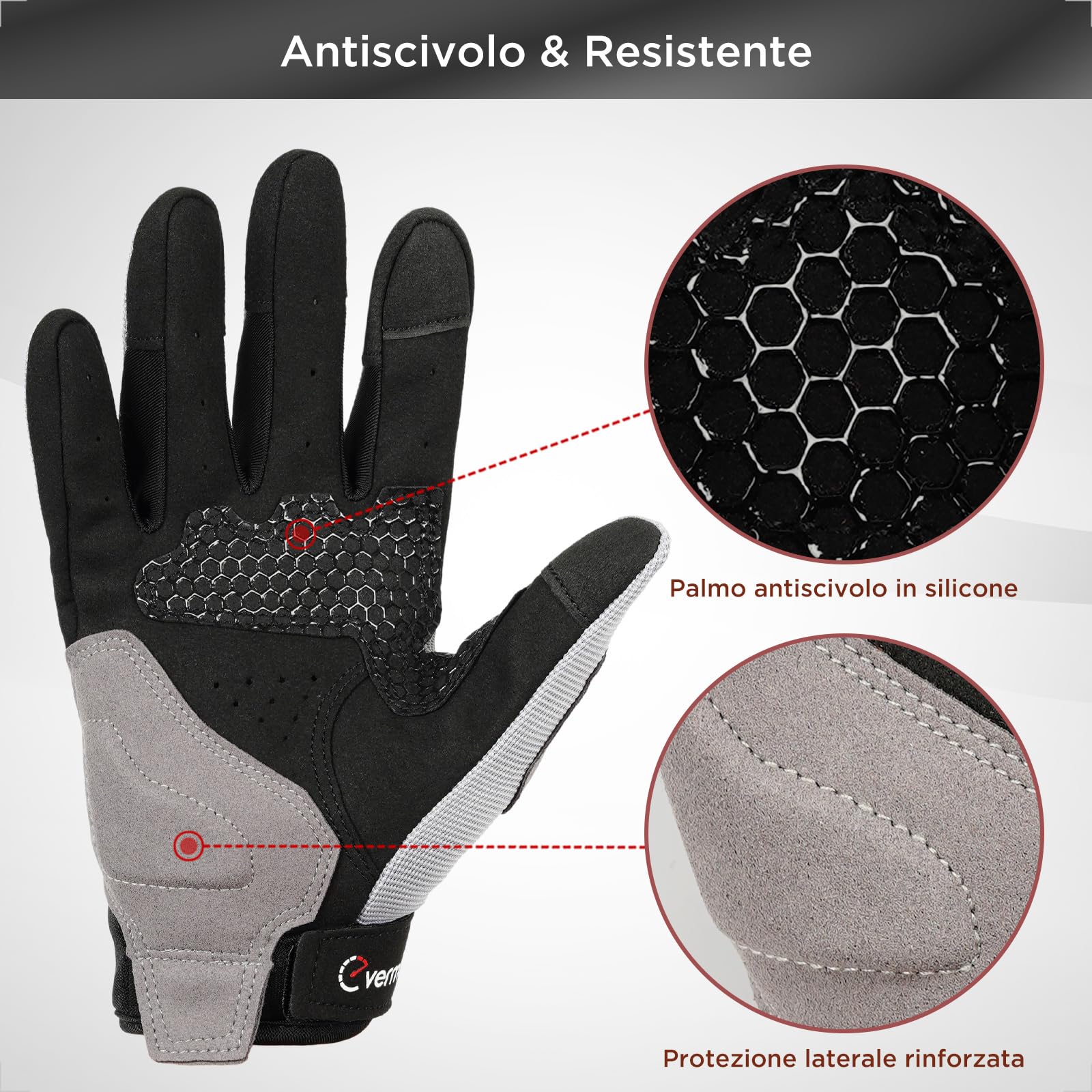 evermotor Guanti da moto, guanti da moto uomo donna, guanti estivi touchscreen per moto, motocross, scooter, ciclomotore, quad, ATV, mountain bike