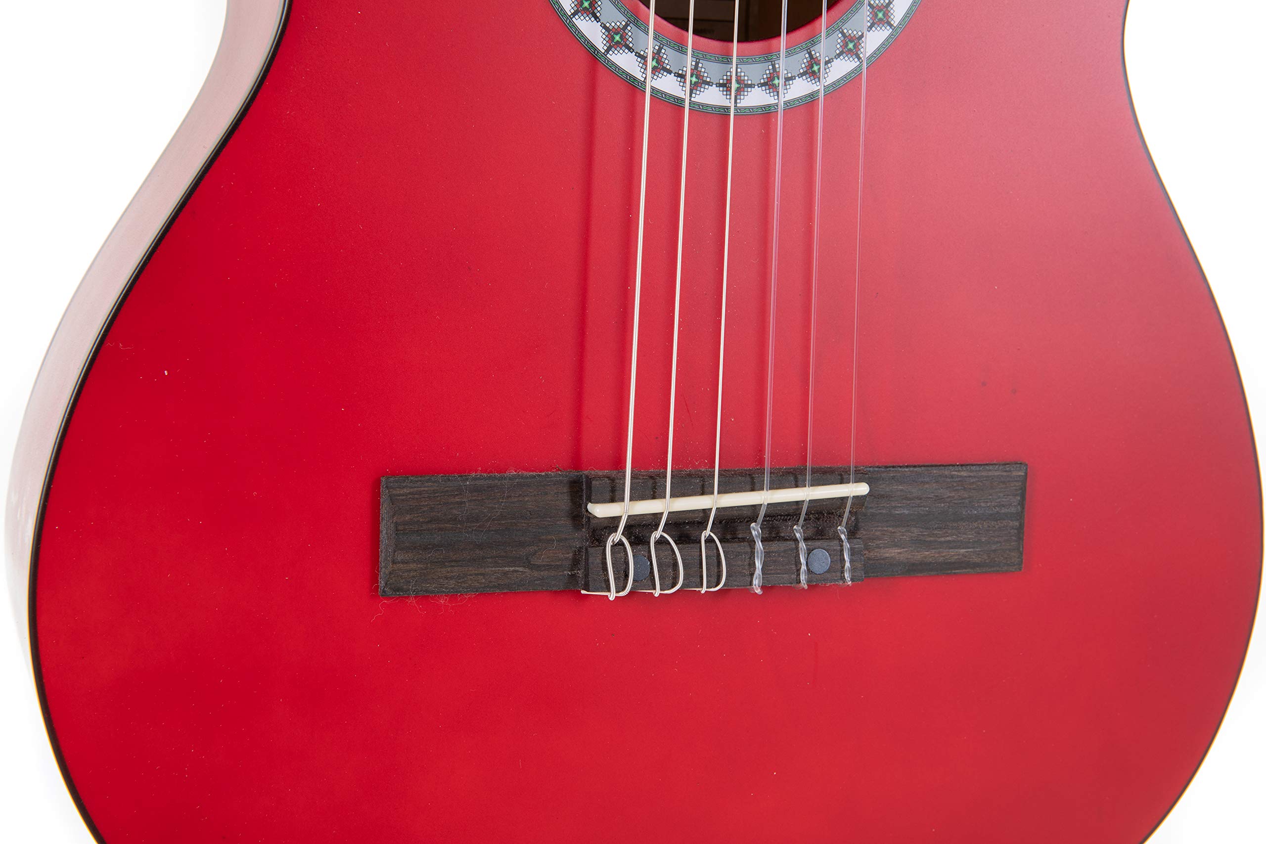 Gewapure Guitarra Clásica Basic 1/2 Rojo Transparente