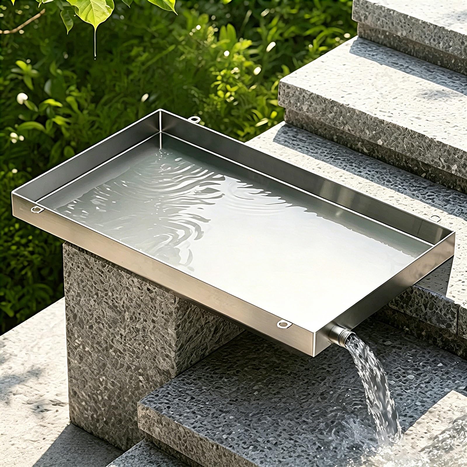Szczelna miska ociekowa ze stali nierdzewnej do klimatyzatorów i podgrzewaczy wody, grubość 0,8 mm, zawiera wąż i zaciski, wymiary 30 x 90 x 3 cm / 12x36x1.2in (12 x 36 x 1,2 cala)