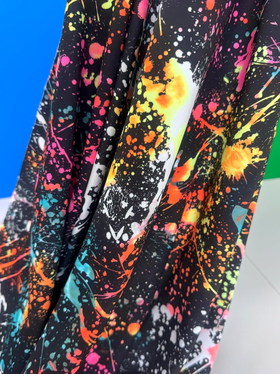 Colour Splash Print Premium Nylon Spandex Fabric - Ultra-Soft & Stretchy 4-Way Stretch Fabric by The Yard - Perfect for Activewear and Swimsuit Fabric, and More -1 Yard - 58 Inch Width
