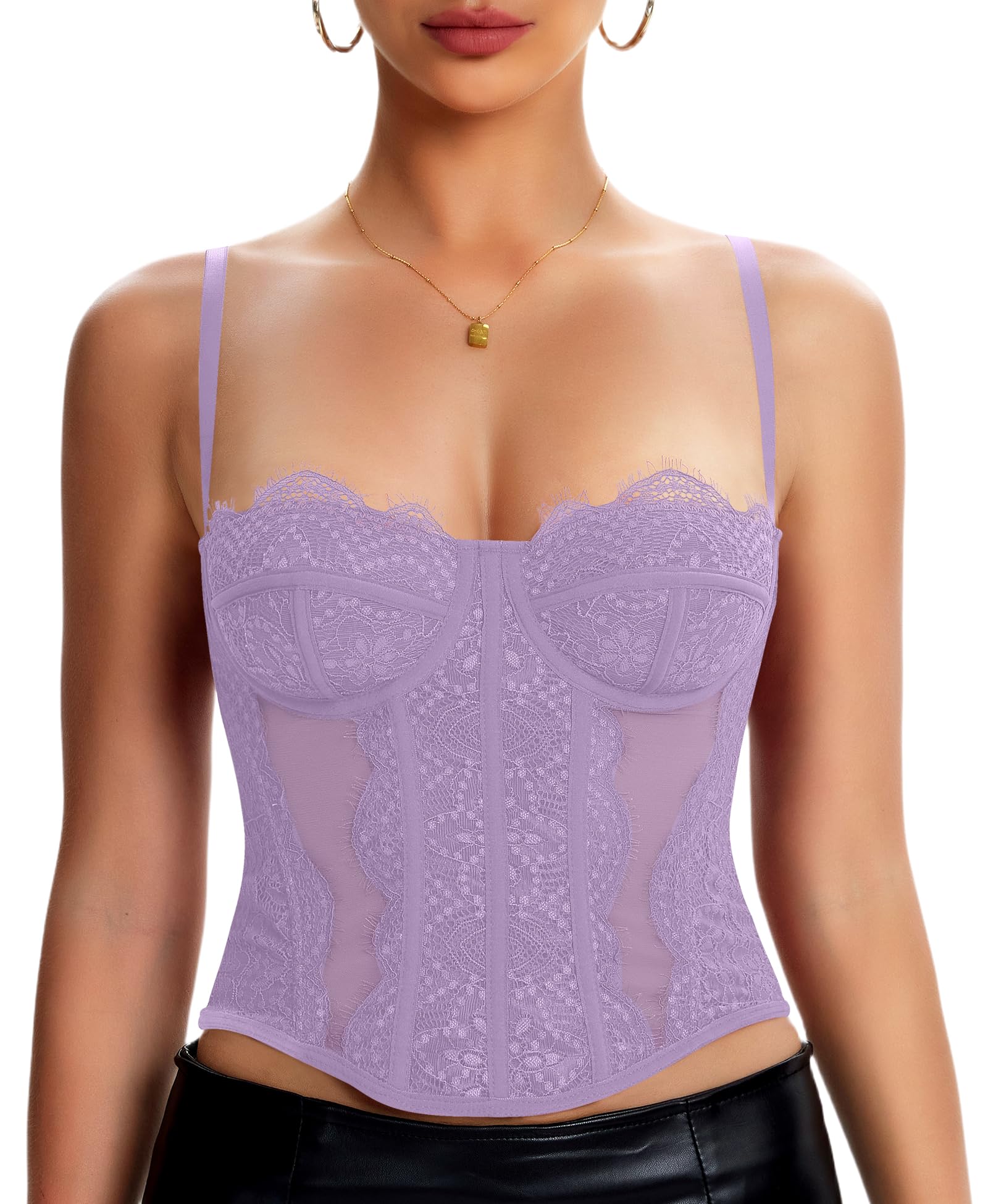 Lace Corset Tops for Women Sexy Bustier Top