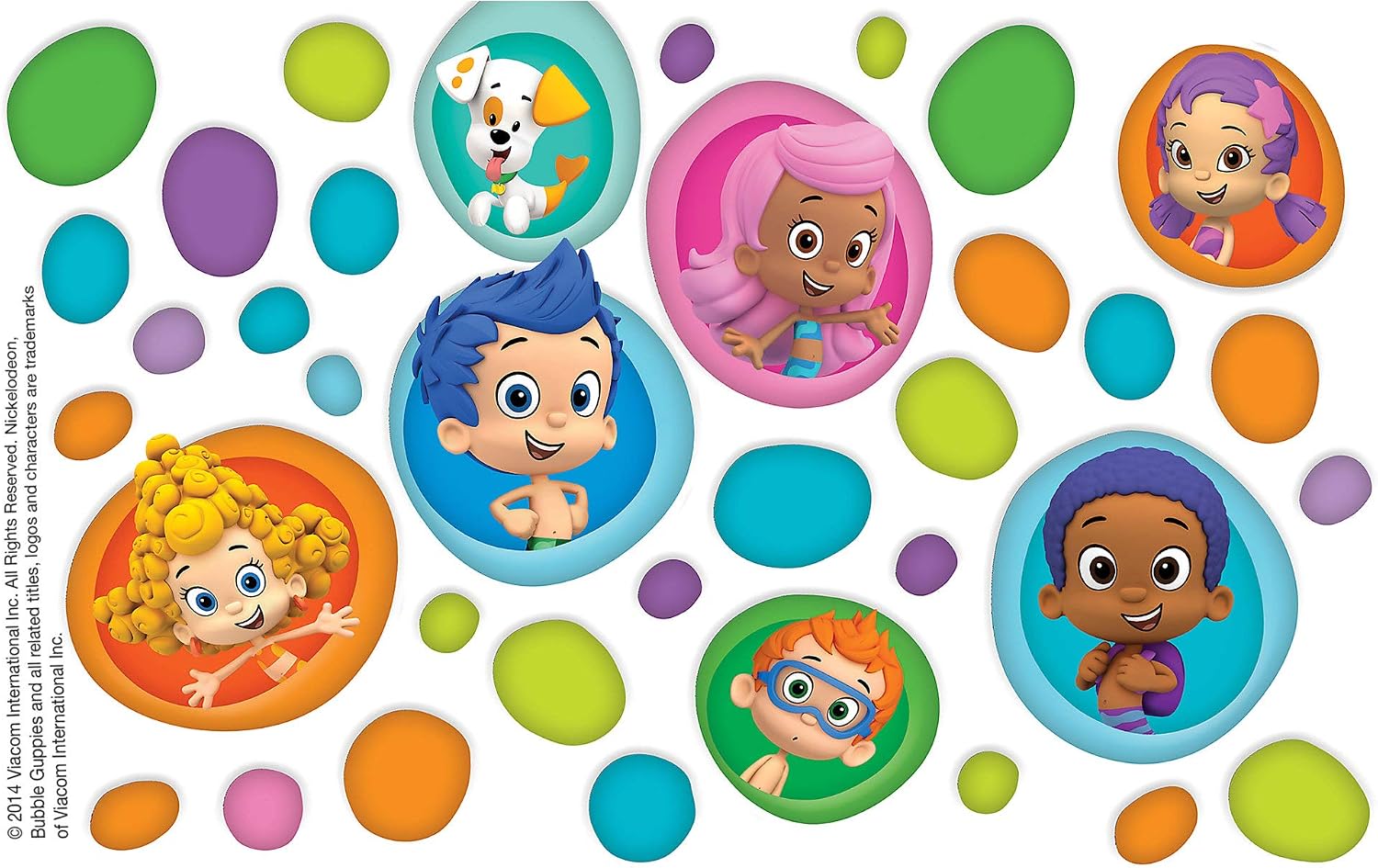 Tervis Nickelodeon - Bubble Guppies Plastic Tumbler with Wrap and Lime Green Lid 10oz Wavy, Clear