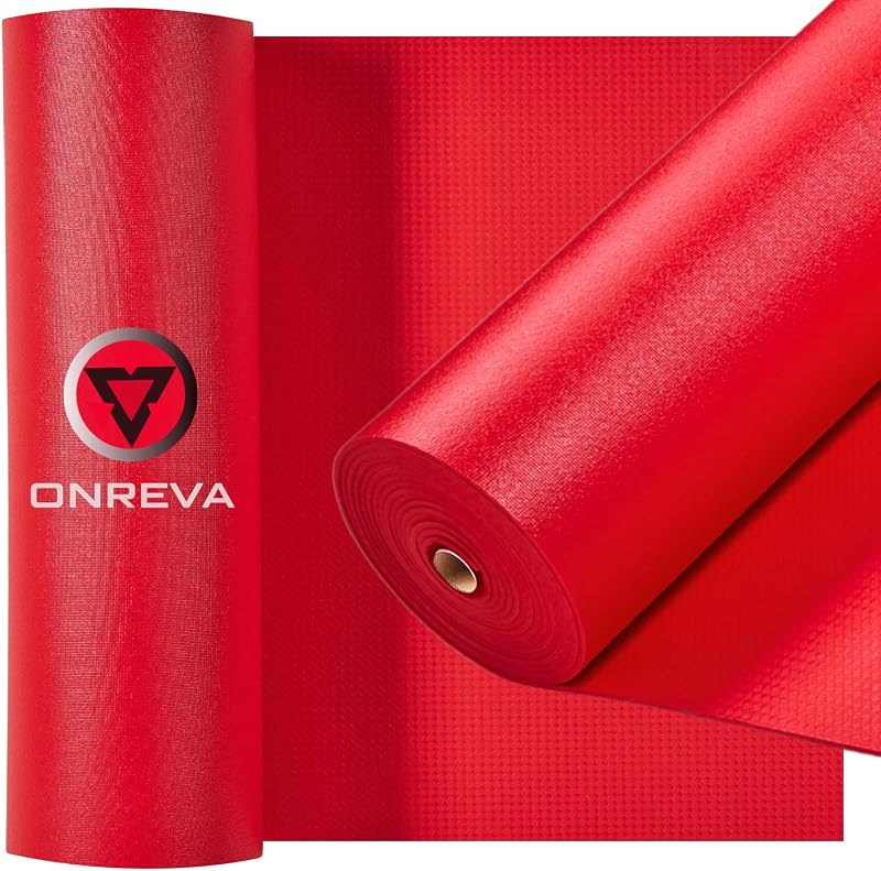 ONREVA Tool Box Liner 18 inch wide x 24 ft Large, Thick Heavy Duty Toolbox Drawer Liners, Rolling Tool Chest Foam Mat, Shelf Rubber Mat, Non-slip Organizer Pad for Cabinet Workbench, Red