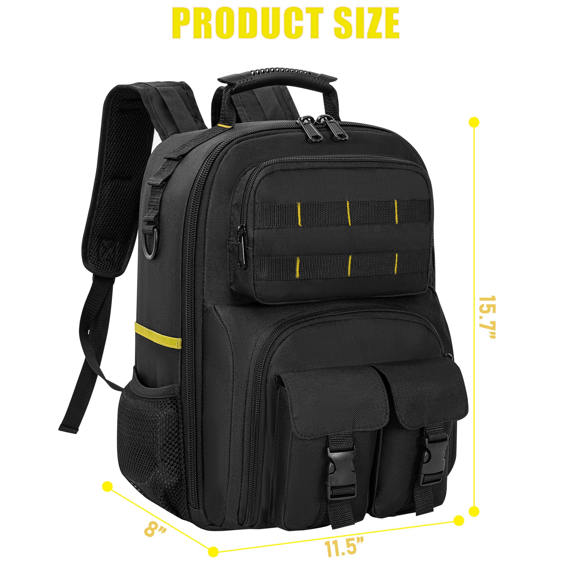 AKOZLIN bolsa de herramientas resistente con hombros acolchados,Amarillo