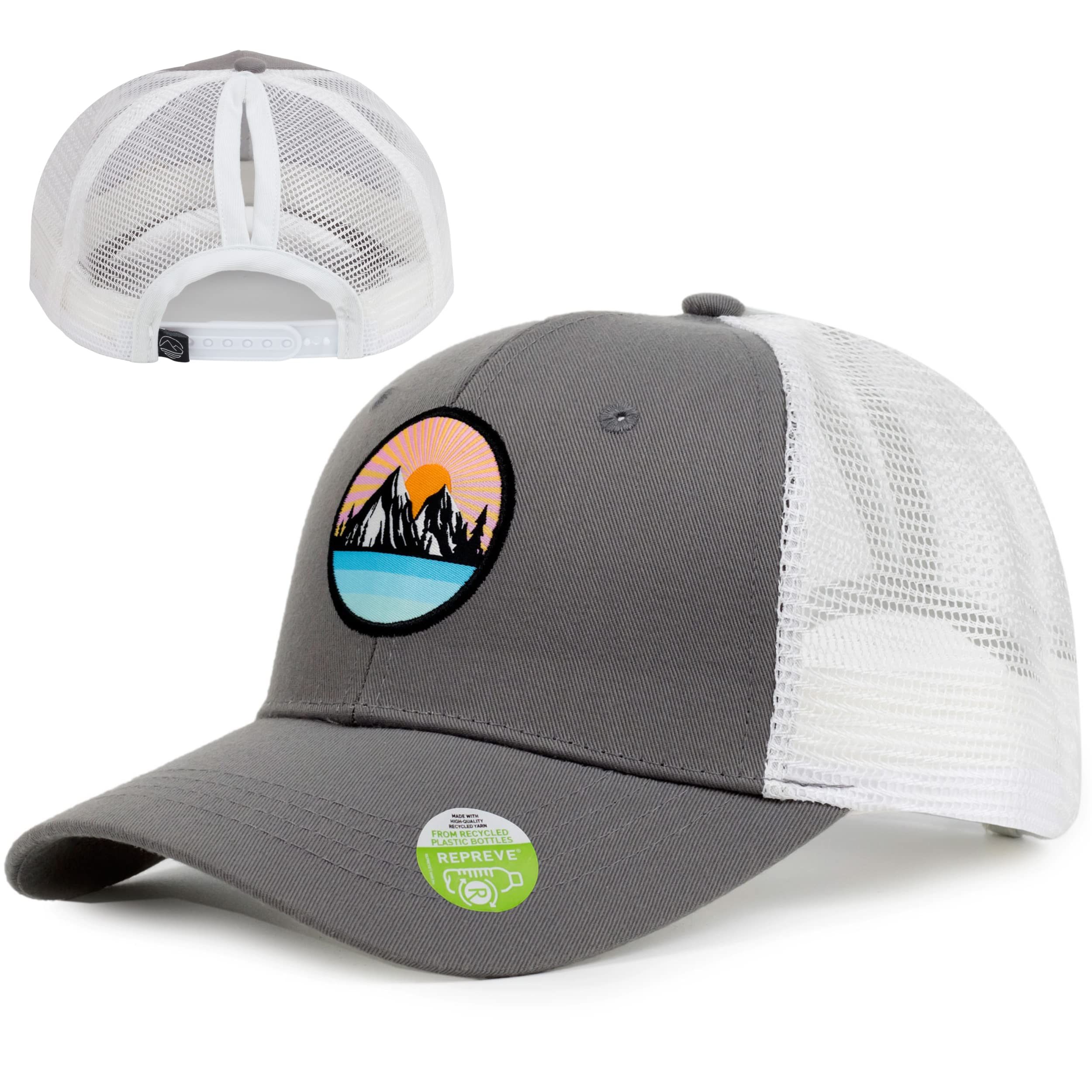 Women's Eco-Friendly Ponytail Hat Messy Bun Baseball Trucker Cap