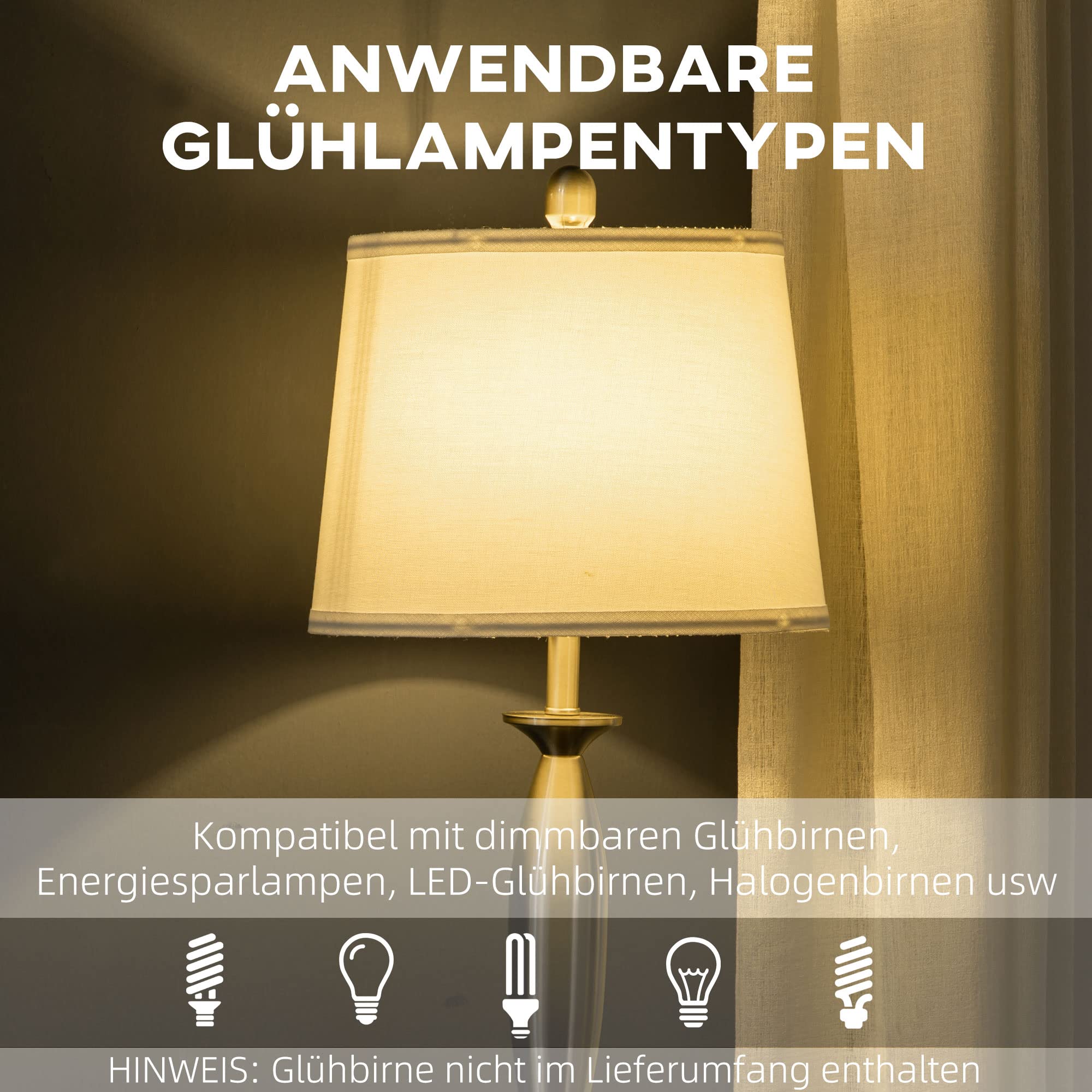 HOMCOM 3-teiliges Stehlampen-Set inkl. 1 Stehleuchte, 2 Tischleuchten, Tischlampen-Set mit E27 Fassung, Fußschalter Standlampe Leselampe für Wohnzimmer, Schlafzimmer, Silber+Weiß