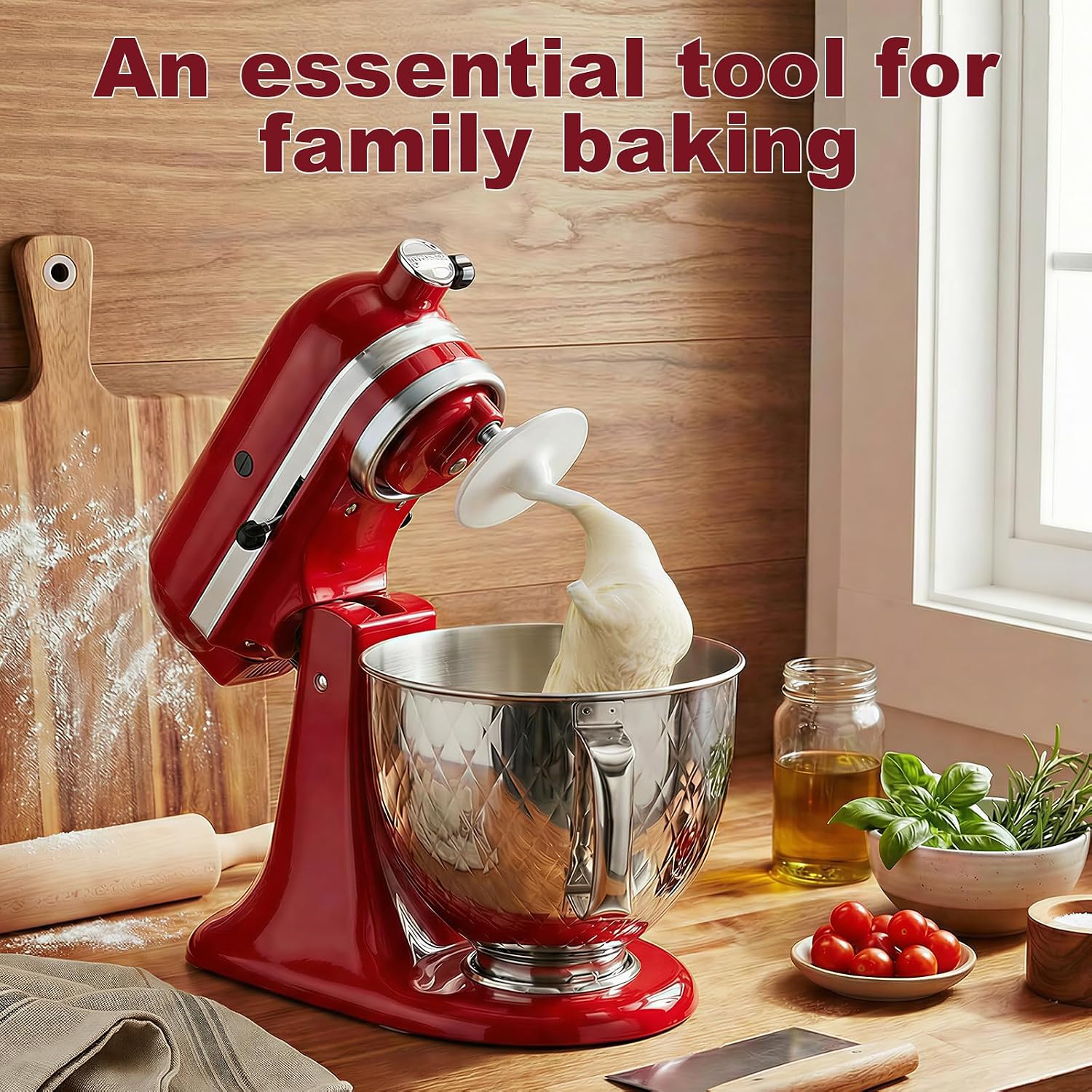 Food-Grade Dough Hook for Kitchenaid Stand Mixer, Fits 4.5-5Qt Tilt-Head Stand Mixer Attachments for Kitchenaid Mixer, Dishwasher Safe