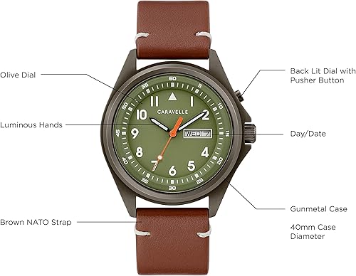 Miniatura 6 de Reloj de cuarzo tradicional de 3 manecillas para hombre con fecha, con luz, acero inoxidable, 1.575 in